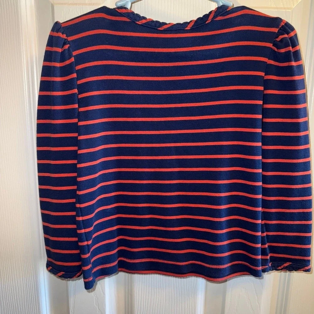 Hanna Andersson Heart-Patch Striped Tee Size 90/ 3T - Picture 3 of 3